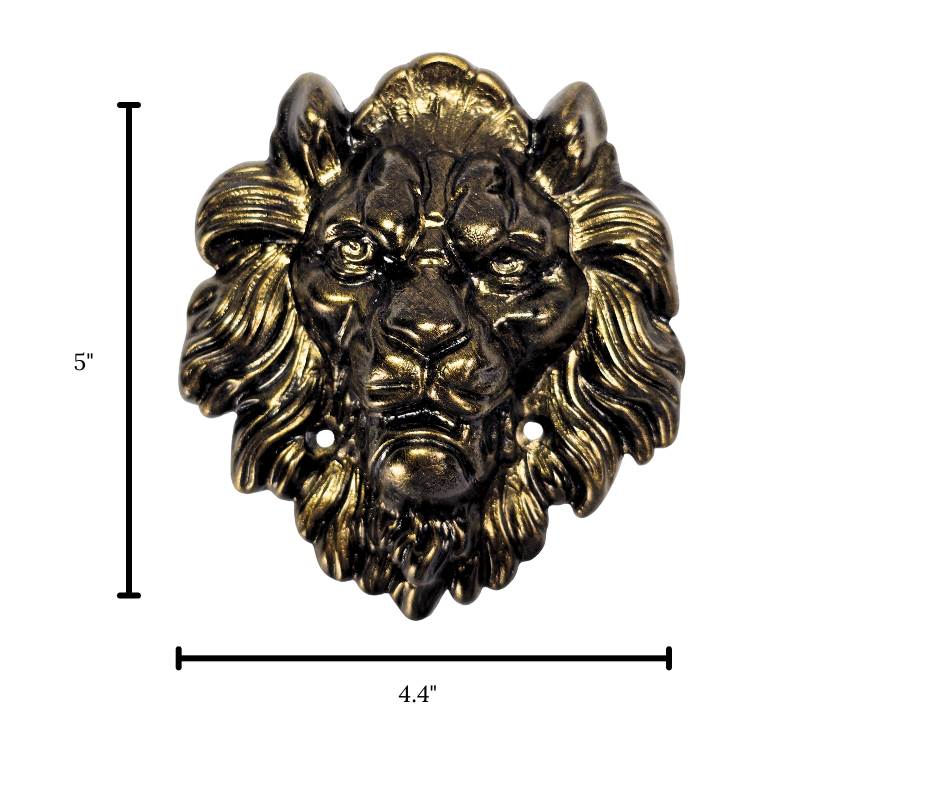 Wall Lion Head Sculpture in Epoxy Resin with Metallic Style