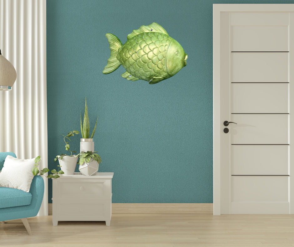 Wall Fish Sculpture in Epoxy Resin – Metallic Finish