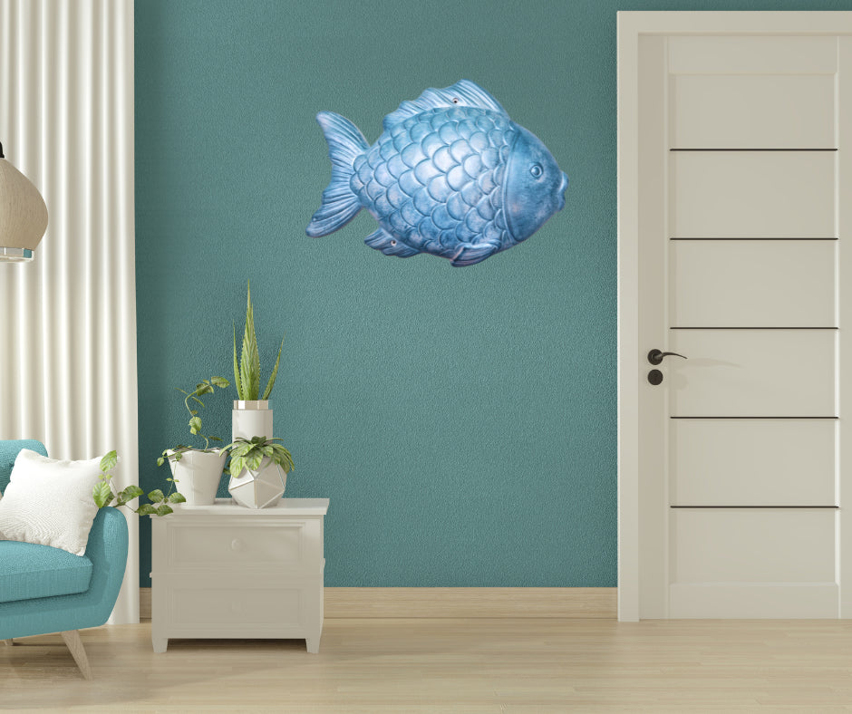 Wall Fish Sculpture in Epoxy Resin – Metallic Finish