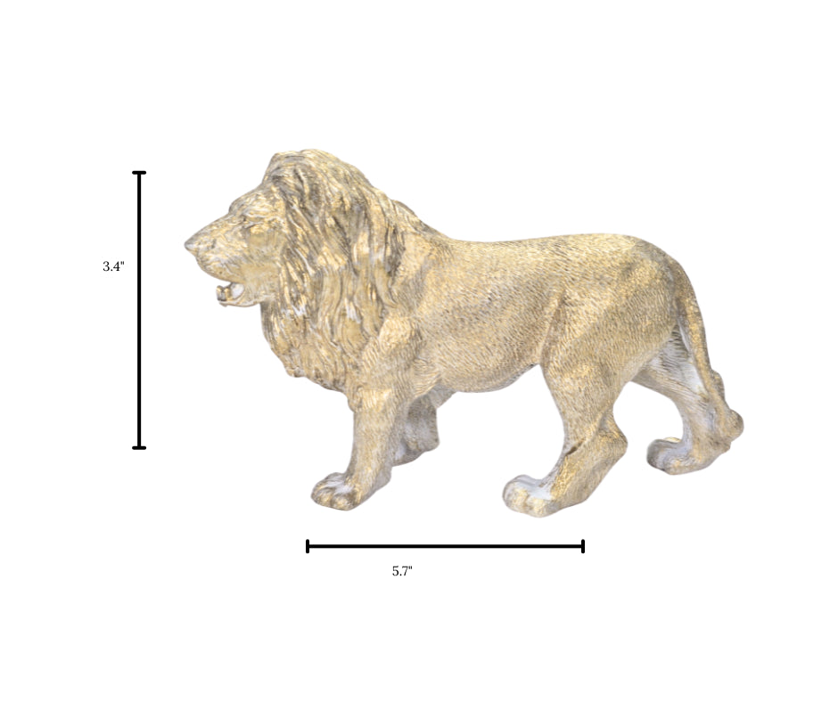 Golden Lion Sculpture in Epoxy Resin – Metallic Finish