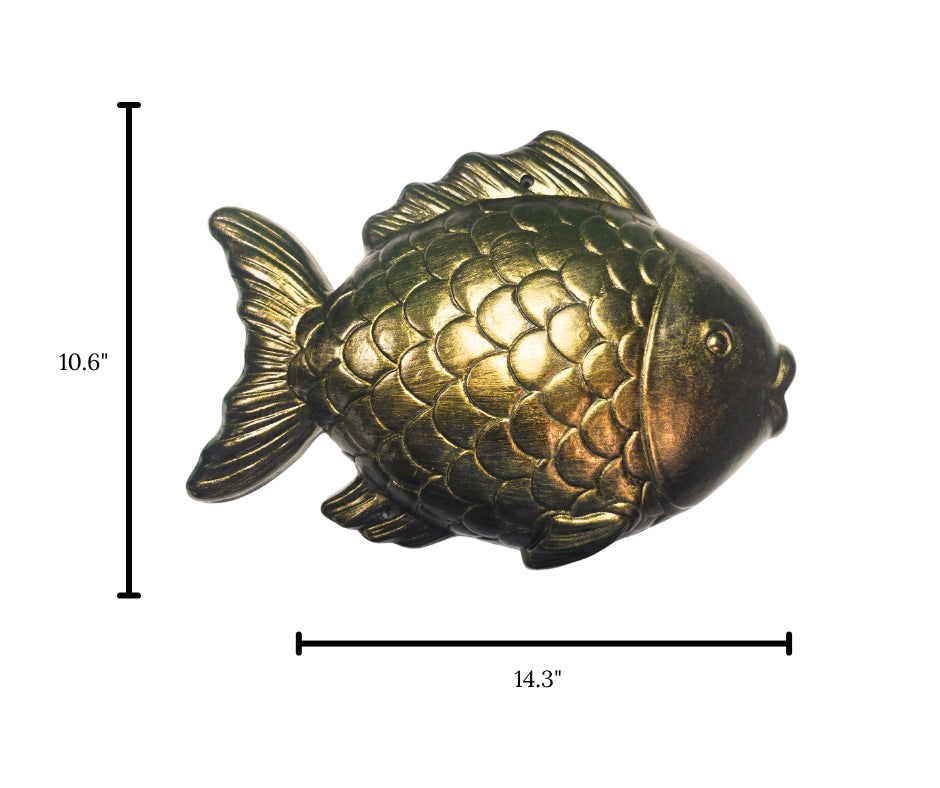 Wall Fish Sculpture in Epoxy Resin – Metallic Finish