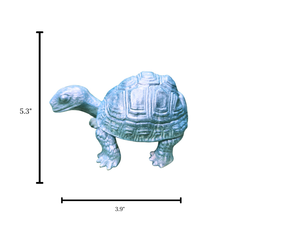 Small Turtle Figurine in Epoxy Resin with Metallic Finish