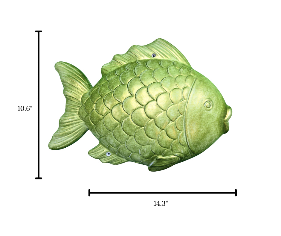 Wall Fish Sculpture in Epoxy Resin – Metallic Finish