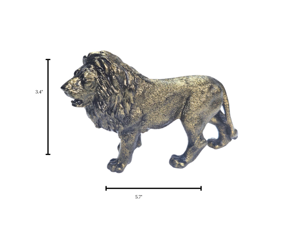 Golden Lion Sculpture in Epoxy Resin – Metallic Finish