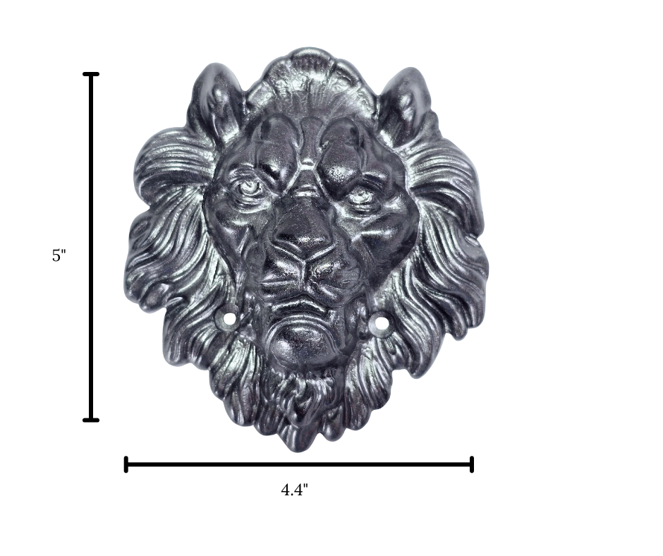 Wall Lion Head Sculpture in Epoxy Resin with Metallic Style