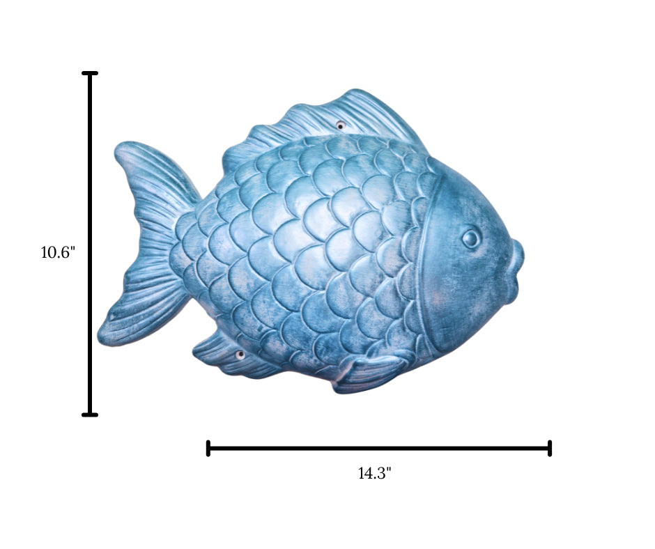 Wall Fish Sculpture in Epoxy Resin – Metallic Finish