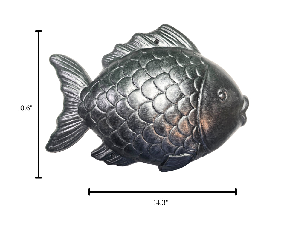 Wall Fish Sculpture in Epoxy Resin – Metallic Finish