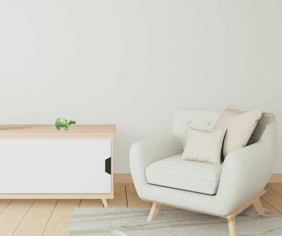 Small Turtle Figurine in Epoxy Resin with Metallic Finish