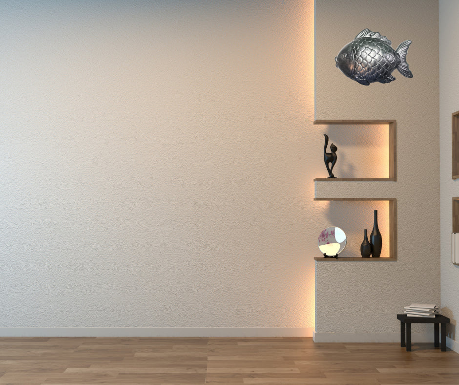 Wall Fish Sculpture in Epoxy Resin – Metallic Finish