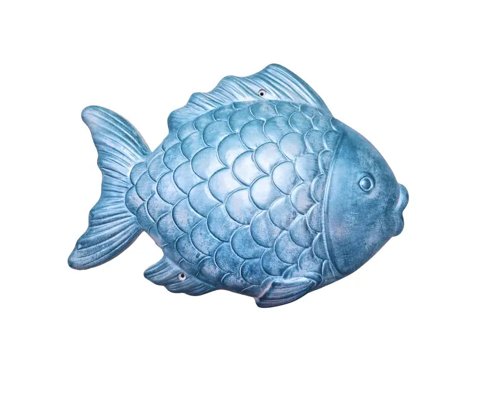 Wall Fish Sculpture in Epoxy Resin with Metallic Finish Wholesale FYGDA