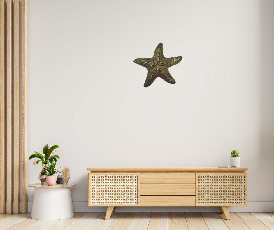 Wall Mounted Starfish in Epoxy Resin with Metallic Finish