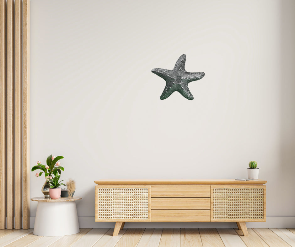 Wall Mounted Starfish in Epoxy Resin with Metallic Finish