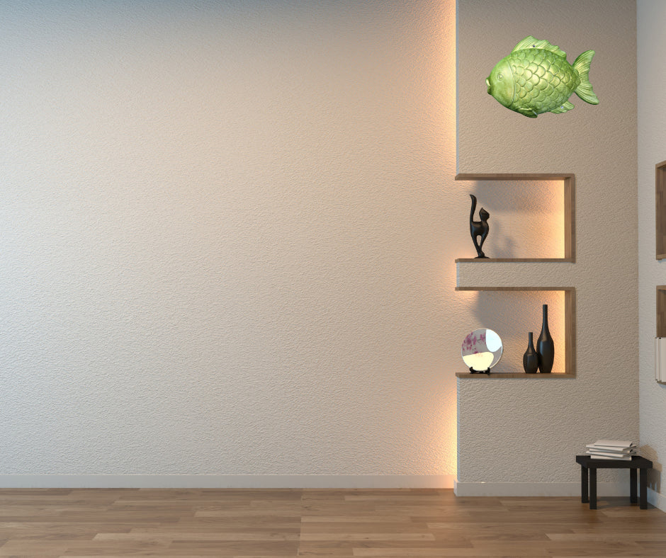 Wall Fish Sculpture in Epoxy Resin – Metallic Finish