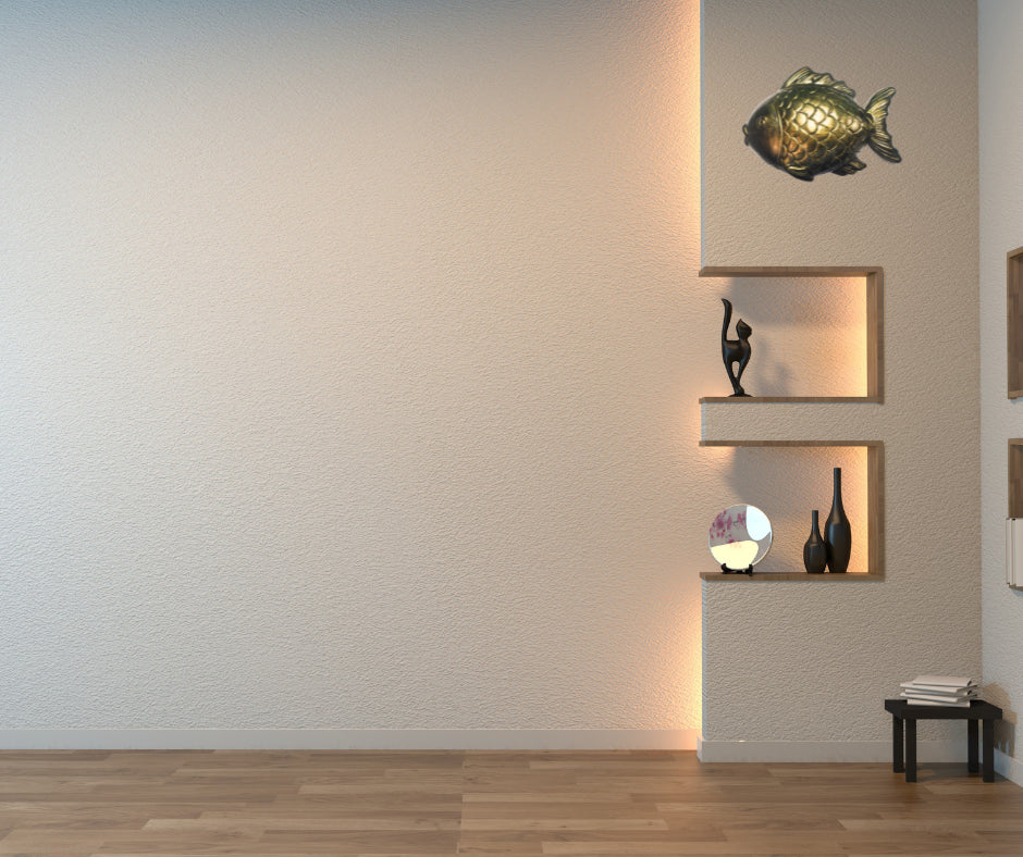 Wall Fish Sculpture in Epoxy Resin – Metallic Finish