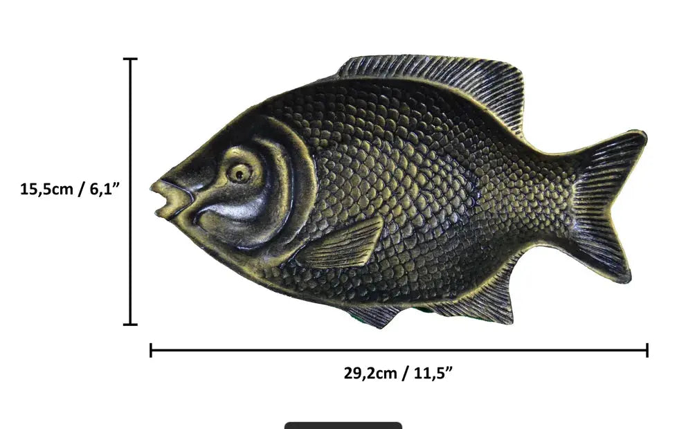 Large Aluminum Decorative Fish - Front Measurements