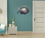 Wall Fish Sculpture in Epoxy Resin – Metallic Finish