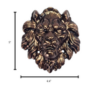Wall Lion Head Sculpture in Epoxy Resin with Metallic Style