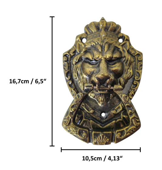 Aluminum lion door knocker #2 front measurement