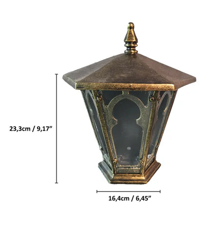 Chinese Lantern with Aluminum Finishes measurements