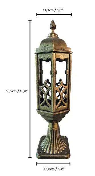 Hexagonal aluminum lantern - measurement