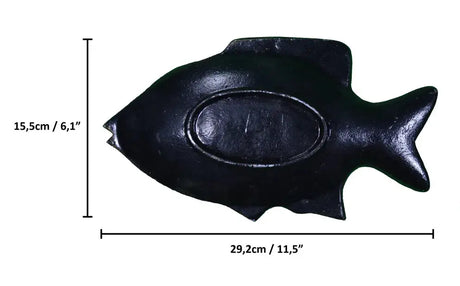 Large Aluminum Decorative Fish - Rear Measurements
