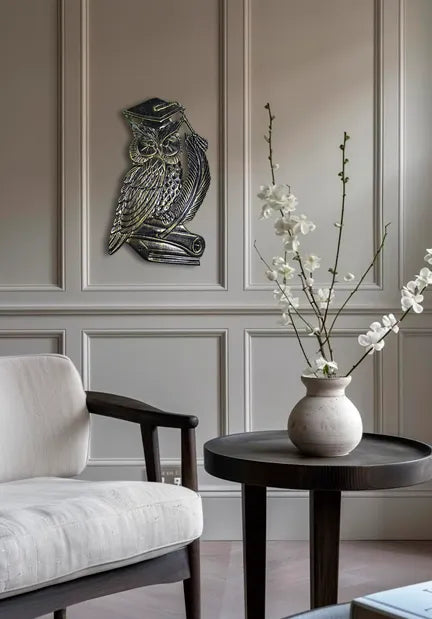 Large Decorative Owl in Aluminum