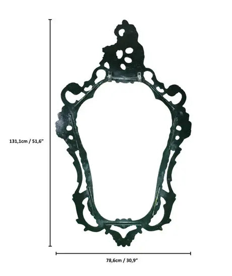 "Louis XV" Large Aluminum Mirror - rear measurements