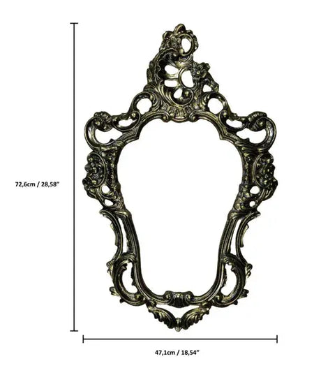 "Louis XV" Small Aluminum Mirror - front measurements