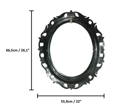 Oval Mirror with Aluminum Frame rear measurement