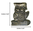 Small Decorative Owl in Aluminum - front measurement