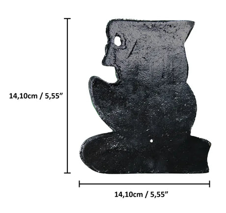 Small Decorative Owl in Aluminum -  rear measurement