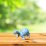 Small Turtle Figurine in Epoxy Resin with Metallic Finish