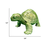 Small Turtle Figurine in Epoxy Resin with Metallic Finish