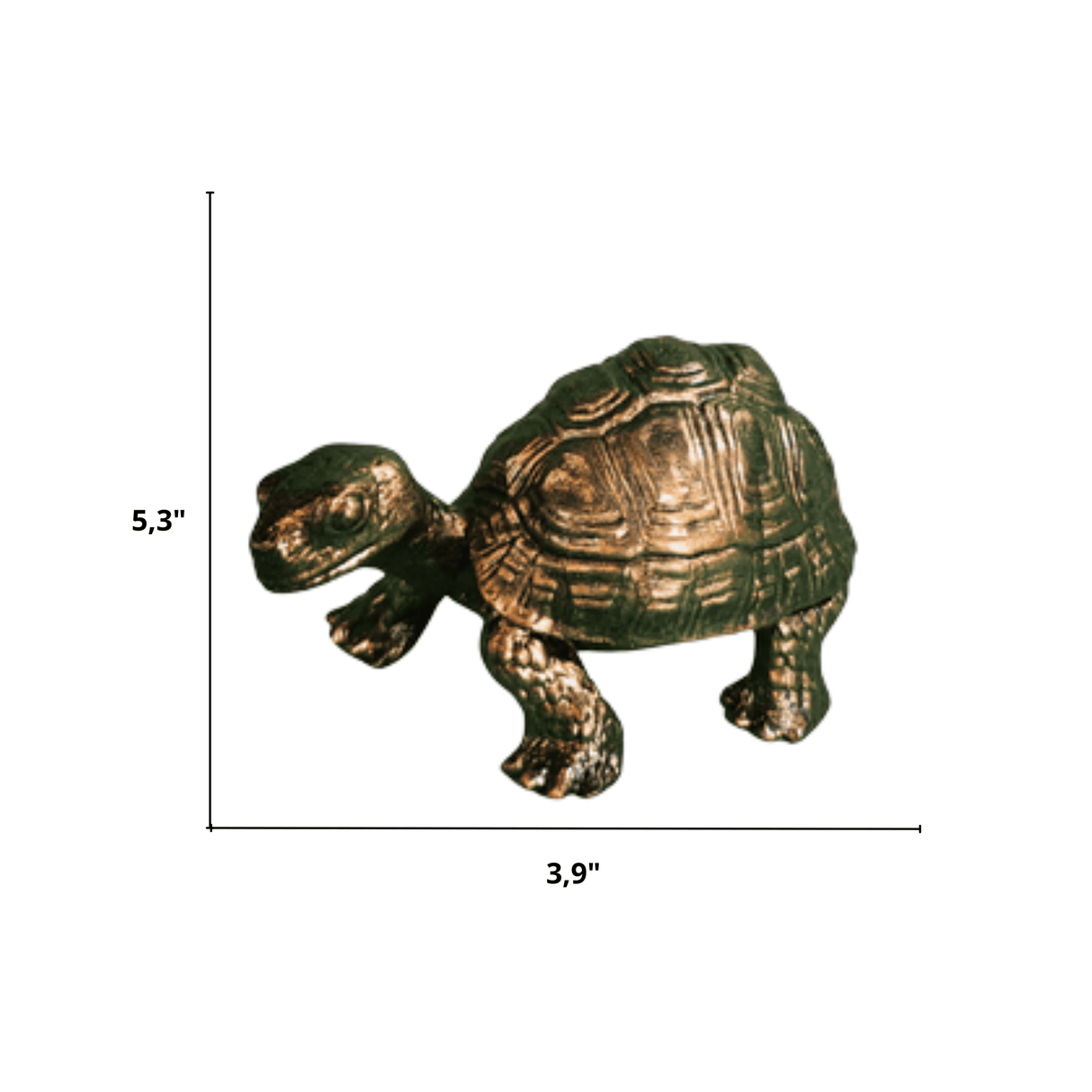 Small Turtle Figurine in Epoxy Resin with Metallic Finish Wholesale
