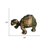 Small Turtle Figurine in Epoxy Resin with Metallic Finish