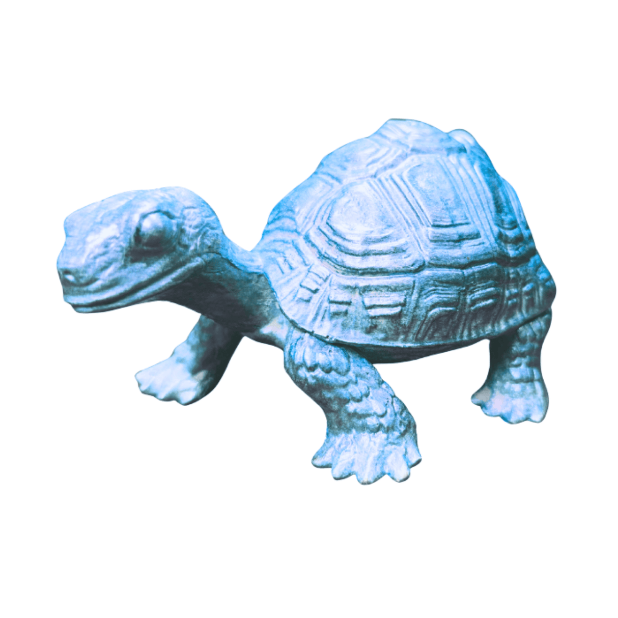 Small Turtle Figurine in Epoxy Resin with Metallic Finish