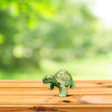 Small Turtle Figurine in Epoxy Resin with Metallic Finish