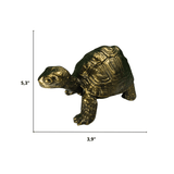 Small Turtle Figurine in Epoxy Resin with Metallic Finish